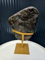 Ametyst zbierkový AAA drúza s Kalcitom na čiernom stojane 2,34kg – Obrázok 8