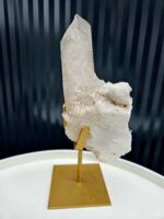 Krištáľová drúza špic na zlatom stojane 0,88kg – Obrázok 3