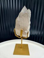 Krištáľová drúza špic na zlatom stojane 0,88kg – Obrázok 4