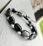 Achát machový náramok obdĺžniky