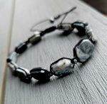 Achát machový náramok obdĺžniky – Obrázok 2