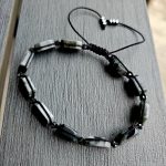 Achát machový náramok obdĺžniky – Obrázok 3