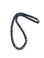 Perly riečne čierne SET náramok+náhrdelník – Obrázok 2