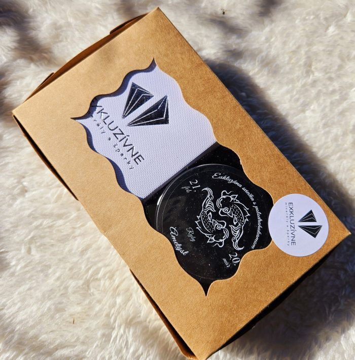 Sviečka + náramok znamenie RYBY v darčekovej krabičke – Obrázok 2