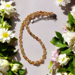 Citrín náhrdelník, fazetované slzičky