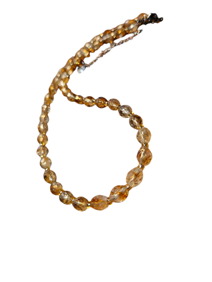 Citrín náhrdelník, fazetované slzičky – Obrázok 2