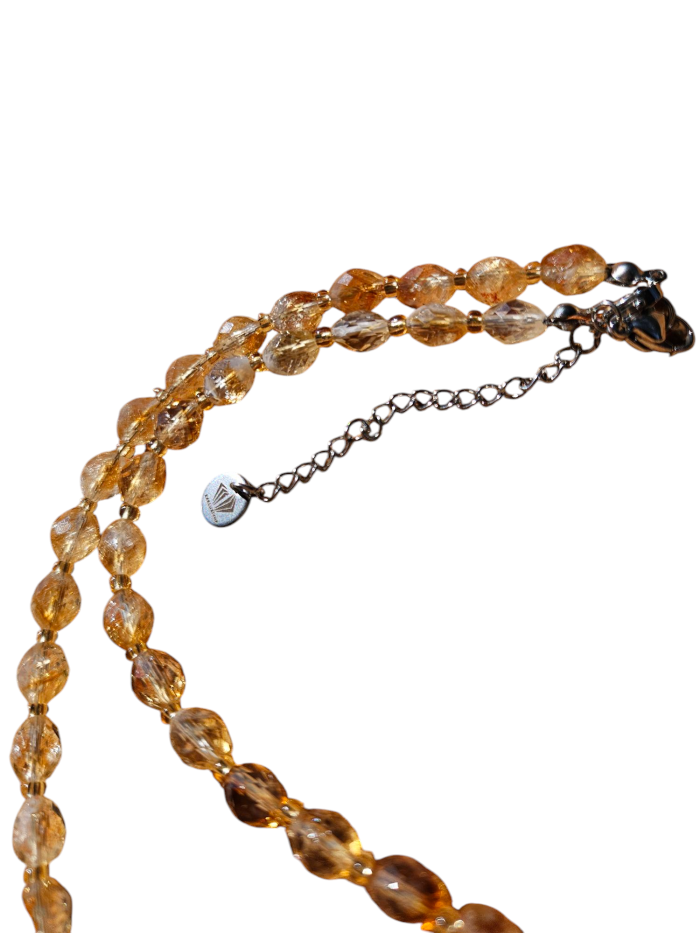 Citrín náhrdelník, fazetované slzičky – Obrázok 3