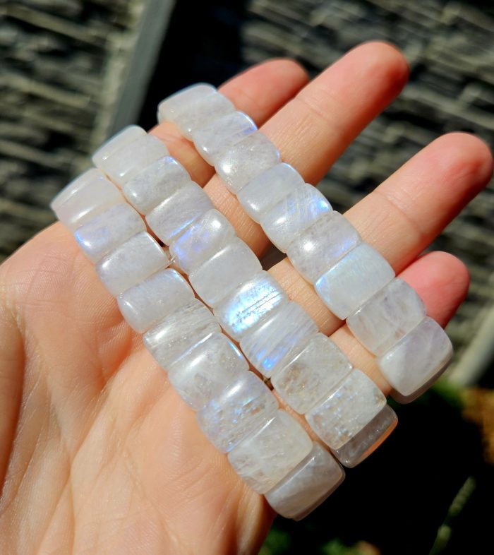 Mesačný kameň - Adulár platničkový náramok AA – Obrázok 2