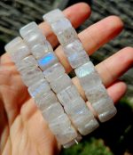 Mesačný kameň - Adulár platničkový náramok AA