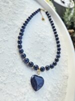 Avanturín modrý náhrdelník 8mm SRDIEČKO – Obrázok 2