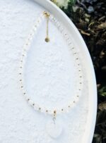 Krištáľ praskaný náhrdelník 8mm SRDIEČKO