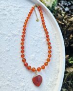 Karneol náhrdelník 8mm SRDIEČKO