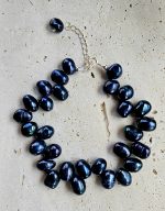 Perly riečne čierne SET náhrdelník+náramok Ag925 – Obrázok 2