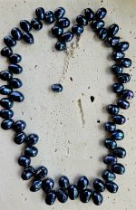 Perly riečne čierne SET náhrdelník+náramok Ag925 – Obrázok 3