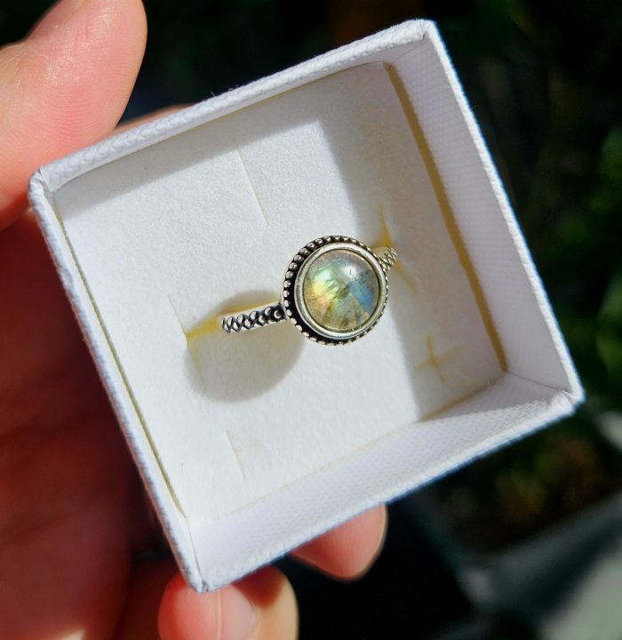 Labradorit prsteň S925, veľ.54,5 – Obrázok 2