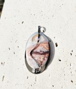 Achát MAROKO prívesok na platničke z chir.ocele