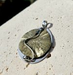 Pyritové SLNKO prívesok na platničke z chir.ocele – Obrázok 2