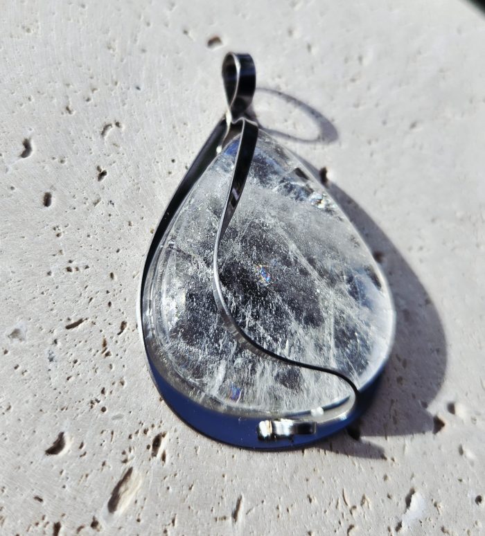 Krištáľ AAA prívesok na platničke z chir.ocele – Obrázok 2