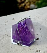 Ametyst EXTRA prívesok na platničke z chir.ocele