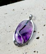 Ametyst prívesok na platničke z chir.ocele č.2 – Obrázok 2
