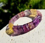 Fluorit náramok platničkový ornamenty