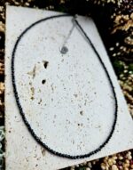 Turmalín čierny náhrdelník 2mm fazetovaný strieborný