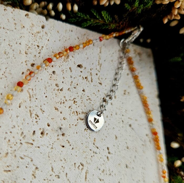 Karneol náhrdelník 2mm fazetovaný strieborný – Obrázok 2