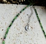 Rubín zoisit náhrdelník 2mm fazetovaný strieborný – Obrázok 2