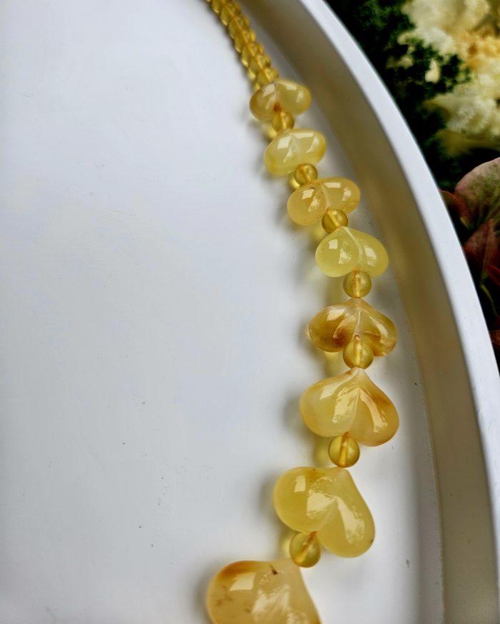 Jantár Exkluzívny náhrdelník SRDIEČKA – Obrázok 2