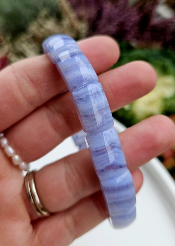 Chalcedón modrý náramok platničkový – Obrázok 3