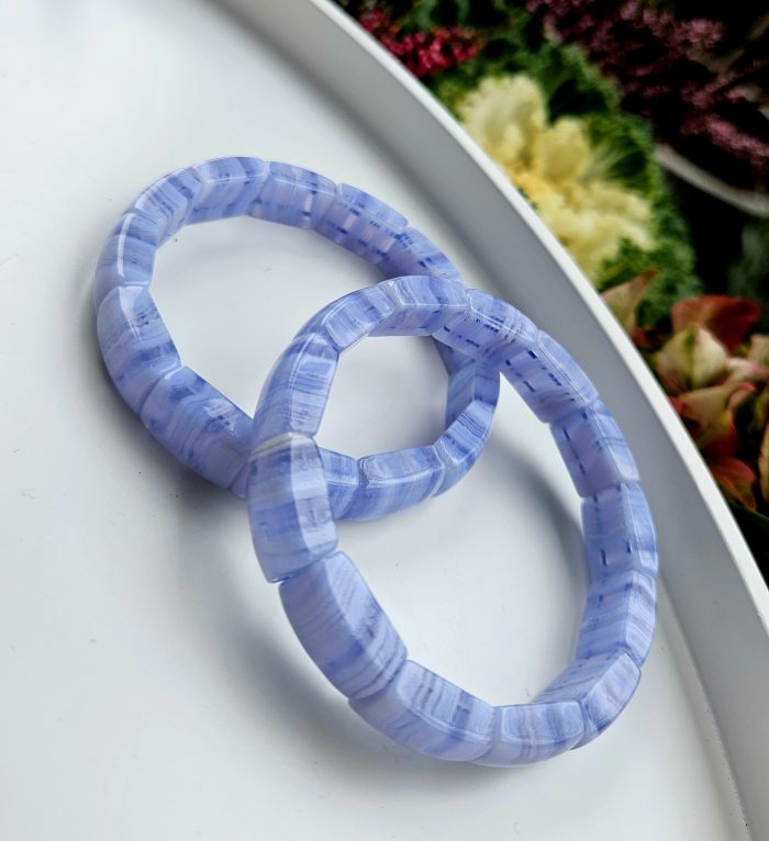 Chalcedón modrý náramok platničkový – Obrázok 2