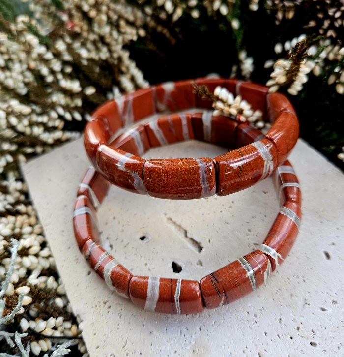 Jaspis červený náramok PLATNIČKOVÝ – Obrázok 3