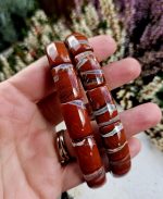 Jaspis červený náramok PLATNIČKOVÝ – Obrázok 2