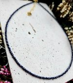 Avanturín modrý náhrdelník 2mm fazetovaný zlatý – Obrázok 2