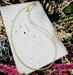 Olivín náhrdelník 2mm fazetovaný zlatý