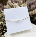 Perly riečne kosoštvorec  náramok zlatý – Obrázok 2