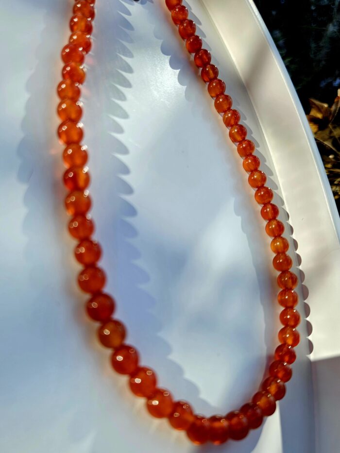 Karneol náhrdelník 6mm – Obrázok 2