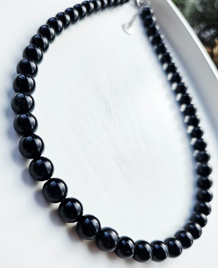 Obsidián dúhový náhrdelník 8mm – Obrázok 2