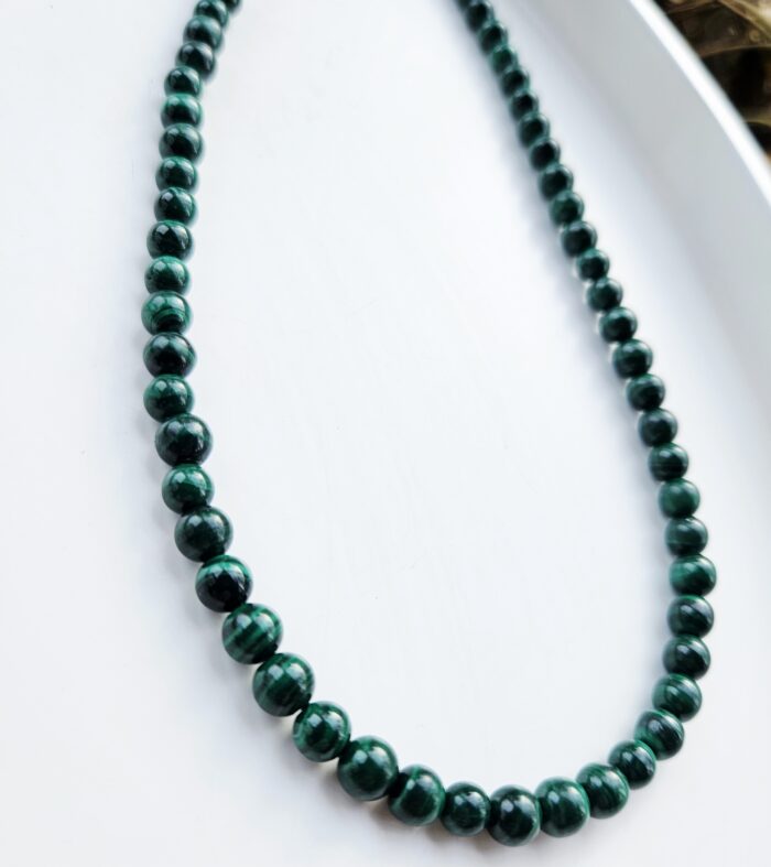 Malachit náhrdelník 6mm – Obrázok 2