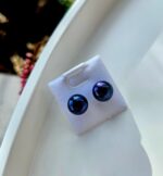 Perly riečne čierne - náušnice napichovacie 8mm chir.oceľ