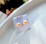 Perly riečne ružové - náušnice napichovacie 8mm chir.oceľ