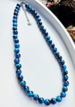 Tigrie oko MODRÉ 8mm náhrdelník