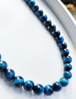 Tigrie oko MODRÉ 8mm náhrdelník – Obrázok 2