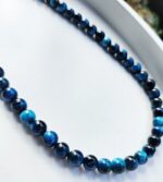 Tigrie oko MODRÉ 6mm náhrdelník – Obrázok 2