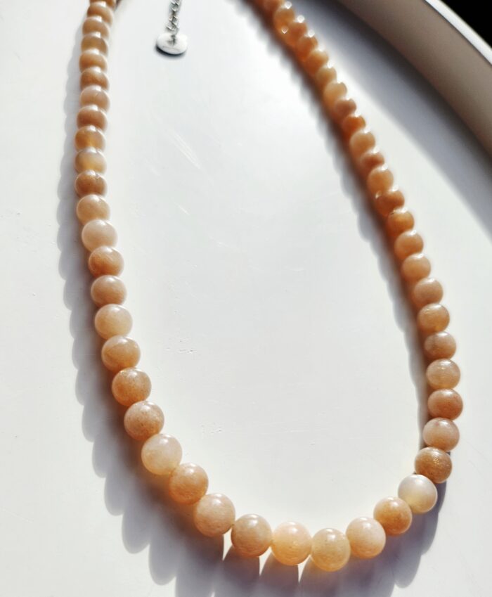 Slnečný kameň náhrdelník 6mm – Obrázok 2