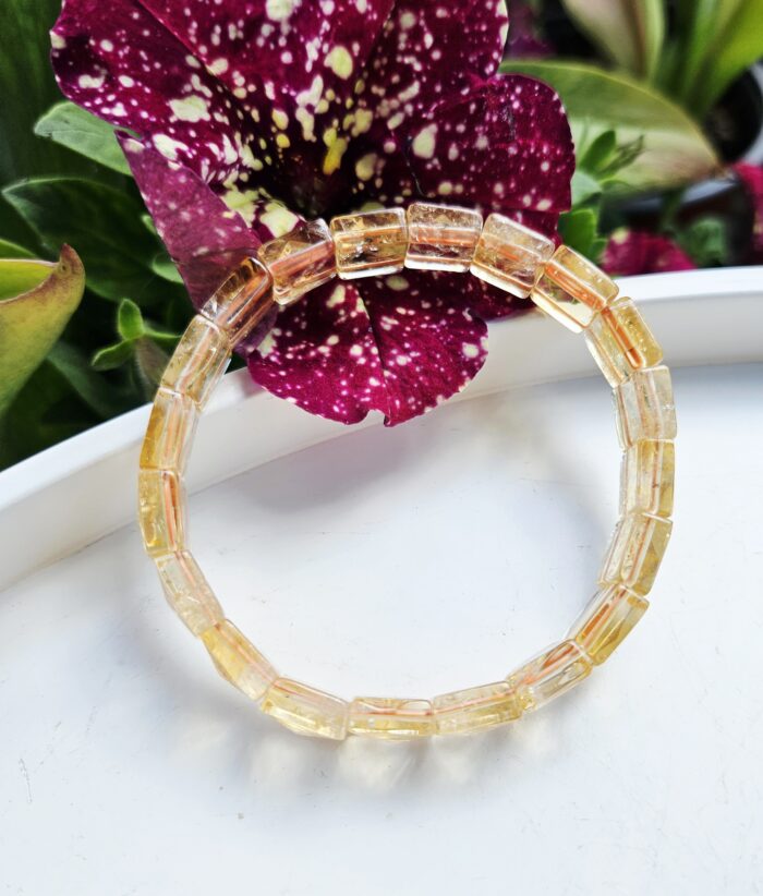 Citrín platničkový náramok kocky 10mm – Obrázok 2