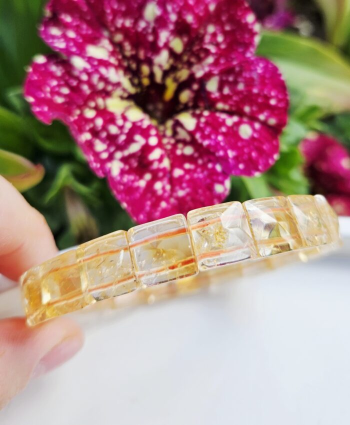 Citrín platničkový náramok kocky 10mm – Obrázok 3