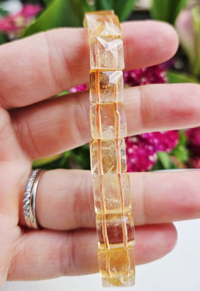 Citrín platničkový náramok kocky 10mm – Obrázok 4