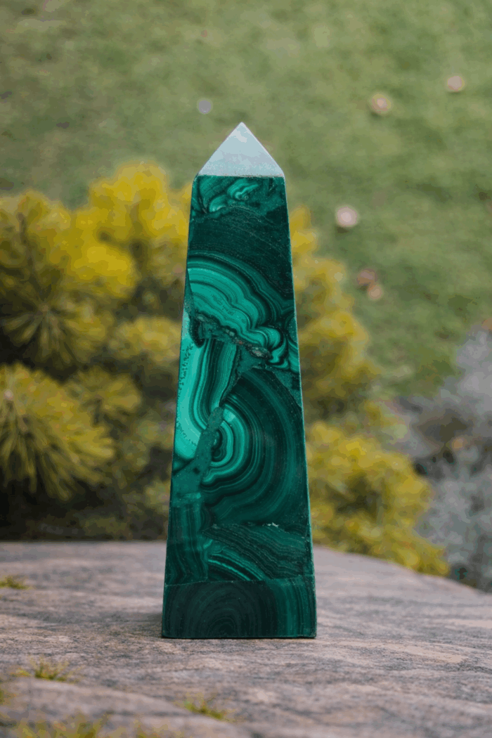 Malachit Obelisk 10cm  č.3 – Obrázok 3