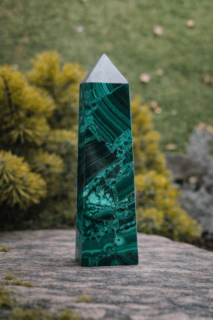 Malachit Obelisk 10cm  č.2 – Obrázok 4